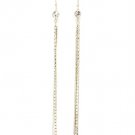 Clear Earring Fish Hook Tassel Crystal Studs Prong Set Glass Stone 6 Inch Drop 32529-3311RDCLR