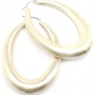 Silver Colored Earring Pin Catch Metal Casting Matte Finish Tear Drop 3 Inch Drop 32528-35064MSSIV