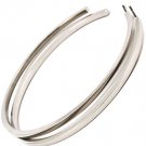 Silver Colored Earring Post Earring Metal Casting Hoop Earring Angled Edges 2 1 2 I 32528-33320RDSIV