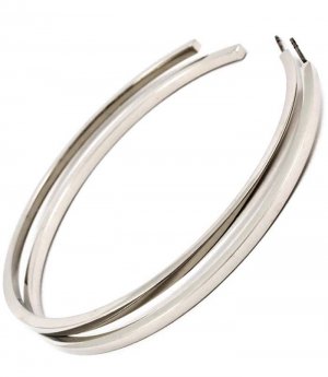 Silver Colored Earring Post Earring Metal Casting Hoop Earring Angled Edges 2 1 2 I 32528-33320RDSIV