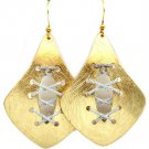 Gold Colored Earring Fish Hook Metal Casting Matte Finish Pierced Threads 2 1 4 Inc 32528-10543MGGOD