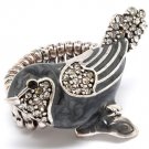 Black Ring Adjustable Stretch Metal Casting Crystal Studs Bird 1 3 4 Inch Width 3251827-0114RDBLK