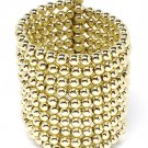 Gold Colored Bracelet Cuff Metal Ball 2 1 4 Inch Width 32228-75396GDGOD