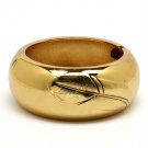 Gold Colored Bracelet Hinge Bangle Chunky Metal Casting 1 Inch Width 32228-75162GDGOD
