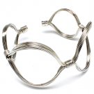 Silver Colored Bracelet Cuff Big Size Metal Casting Wire 4 Inch Diameter 2 1 2 Inch 32228-36242RDSIV