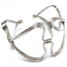 Silver Colored Bracelet Cuff Big Size Metal Casting Wire 4 Inch Diameter 2 1 2 Inch 32228-36240RDSIV