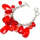 Red Bracelet Toggle Acrylic Metal Casting 7 1 2 Inch Long 310227-020RDRED