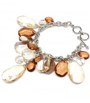 Brown Bracelet Toggle Bead 8 Inch Long 310227-020RDBRO
