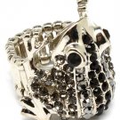 Black Ring Adjustable Stretch Metal Casting Crystal Studs Frog Gradation 1 Inch Tal 3101827-010RDBLK