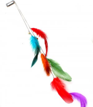 Multi Colored Hair Accessories Hair Pin Feather Clip Bead Hair Extension 20 Inch Lon 25188-2008SOMLT