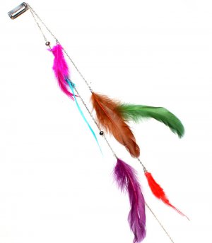 Multi Colored Hair Accessories Hair Pin Feather Clip Bead Hair Extension 18 Inch Lon 25188-2007SOMLT