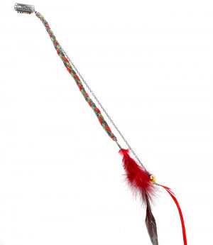 Red Hair Accessories Hair Pin Feather Braided Bead 20 Inch Drop 25188-1003BNRED