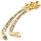 Clear Earring Post Earring Crystal Studs Four Leaf Clover 1 1 2 Inch Drop 25185-9138GDCLR
