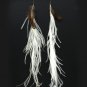 White Earring Linear Drop Fish Hook Feather Oversized 12 Inch Drop 25185-90252SOWHT