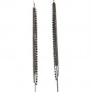 Clear Earring Linear Drop Metal Casting Crystal Studs Fish Hook Tassel 8 Inch Drop 25185-9023BNCLR