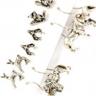 Silver Colored Earring Post Earring Fish Hook Lion Tiger Deer Chipmunk Elk 5 Set Ass 25185-5087SOSIV