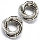 Silver Colored Earring Post Earring Metal Casting 25 Mm Width 25185-2019RDSIV