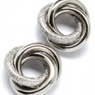 Silver Colored Earring Post Earring Metal Casting 18 Mm Width 25185-2017RDSIV