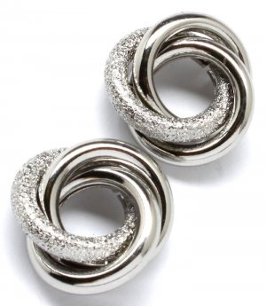 Silver Colored Earring Post Earring Metal Casting 18 Mm Width 25185-2017RDSIV