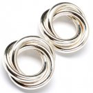 Silver Colored Earring Post Earring Metal Casting 28 Mm Width 25185-2016SVSIV