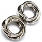 Silver Colored Earring Post Earring Metal Casting 28 Mm Width 25185-2016RDSIV