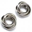 Silver Colored Earring Post Earring Metal Casting 25 Mm Width 25185-2015RDSIV