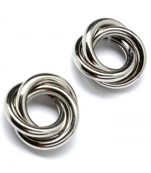 Silver Colored Earring Post Earring Metal Casting 25 Mm Width 25185-2015RDSIV