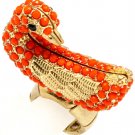 Coral Ring Adjustable Stretch Bead Duck 1 1 2 Inch Tall 251818-3006MGCOL