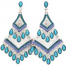 Turquoise Earring Post Earring Beads Formica Retro Pattern 3 1 4 Inch Drop 2435-1233RDTUQ