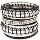 Black Bracelet Bangle Stackable Crystal Studs Threads Beads Various Hoops Texture 2 1 2432-7036RDBLK