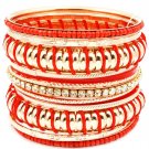 Red Bracelet Bangle Stackable Crystal Studs Threads Beads Various Hoops Texture 2 1 4 2432-7036GDRED