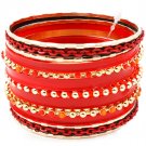 Red Bracelet Bangle Stackable Painted Formica Various Hoops Texture 2 Inch Width 2432-7025GDRED