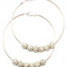 Clear Earring Hoop Pin Catch Fireball Crystal Studs Texture 3 1 4 Inch Drop 23145-0370RDCLR