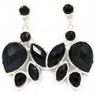 Black Earring Post Earring Formica Various Cuts Faceted 2 Inch Drop 23145-0217MSBLK
