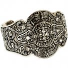Clear Bracelet Cuff Crystal Stones Texture 2 Inch Width 23142-1080SOCLR