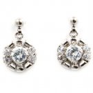 Clear Earring Post Earring Crystal Studs Texture Flower 12 Mm Drop 219205-3389RDCLR