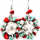 Turquoise Earring Fish Hook Natural Stones Metal Casting Turquoise Stones 2 1 2 Inc 219205-3243SOTQA