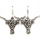 Silver Colored Earring Fish Hook Oxen Texture 1 1 2 Inch Drop / 219205-3234SOSIV
