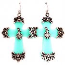 Turquoise Earring Fish Hook Formica Metal Ornaments Spur Texture 2 Inch Drop / 219205-3215SOTUQ