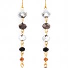 Silver Colored Earring Fish Hook Beads Linear Drop 2 3 4 Inch Drop / 219205-10009GDSIV