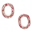 Pink Earring Post Earring Crystal Studs Rings Textures Pave Set 10 Mm Drop / 219205-0042RDPNK
