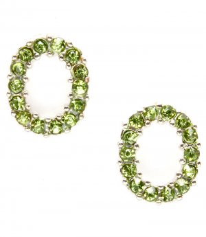 Green Earring Post Earring Crystal Studs Rings Textures Pave Set 10 Mm Drop / 219205-0042RDGRN