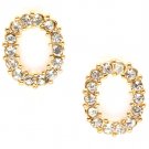 Clear Earring Post Earring Crystal Studs Rings Textures Pave Set 10 Mm Drop / 219205-0042GDCLR