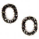 Black Earring Post Earring Crystal Studs Rings Textures Pave Set 10 Mm Drop / 219205-0042BNBLK