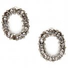 Black Earring Post Earring Crystal Studs Rings Textures Pave Set 10 Mm Drop / 219205-0042BNBKA