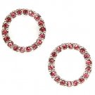 Pink Earring Post Earring Crystal Studs Rings Texture Pave Set 15 Mm Drop / 219205-0036RDPNK