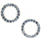 Blue Earring Post Earring Crystal Studs Rings Texture Pave Set 15 Mm Drop / 219205-0036RDBLU