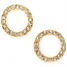 Clear Earring Post Earring Crystal Studs Rings Texture Pave Set 15 Mm Drop / 219205-0036GDCLR