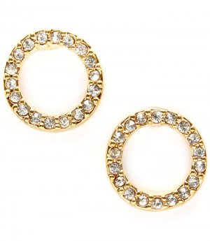 Clear Earring Post Earring Crystal Studs Rings Texture Pave Set 15 Mm Drop / 219205-0036GDCLR