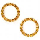 Brown Earring Post Earring Crystal Studs Rings Texture Pave Set 15 Mm Drop / 219205-0036GDBRO